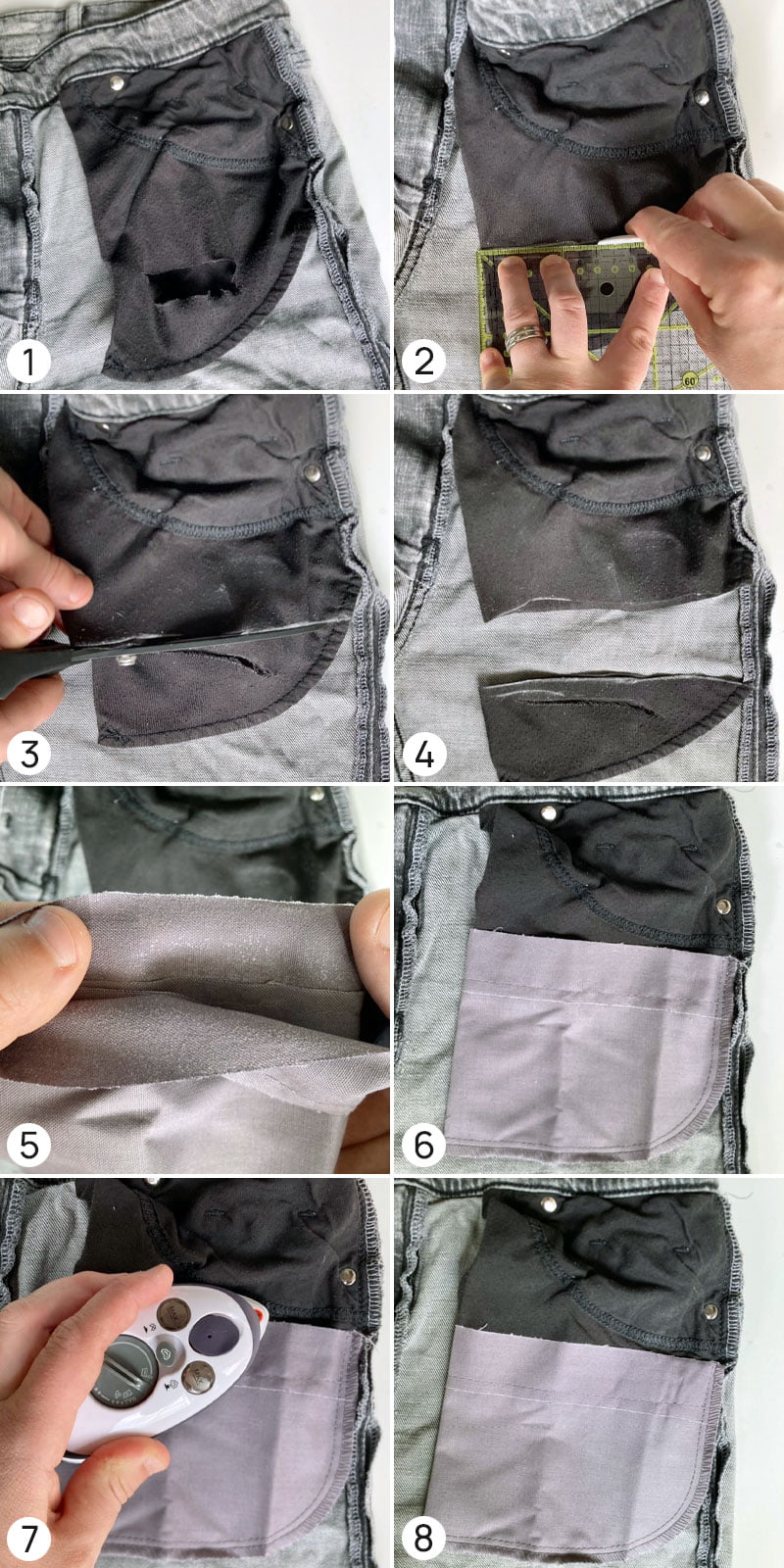 Hosentaschen zum Aufbügeln