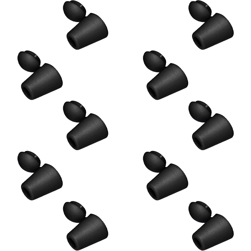Kordelendstücke mit Klickverschluss – 10er-Pack - Schwarz