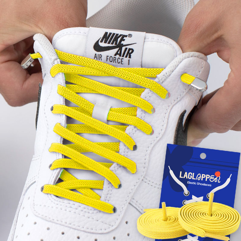 Elastische Schnürsenkel ohne Binden – Schuhe einfach anziehen - Gelb