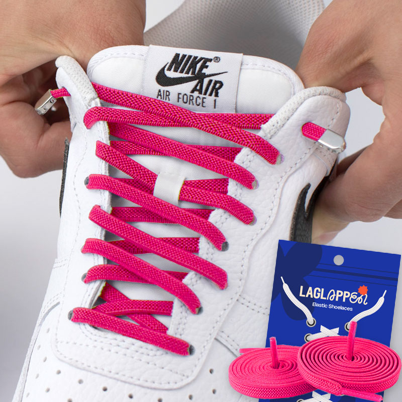 Elastische Schnürsenkel ohne Binden – Schuhe einfach anziehen - Dunkelrosa