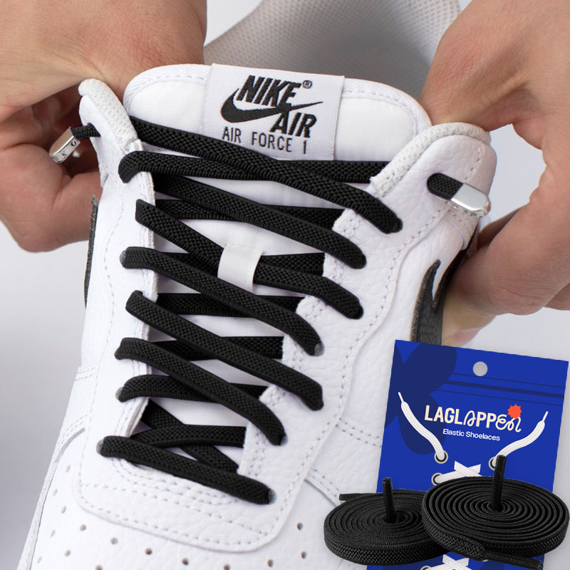 Elastische Schnürsenkel ohne Binden – Schuhe einfach anziehen - Schwarz