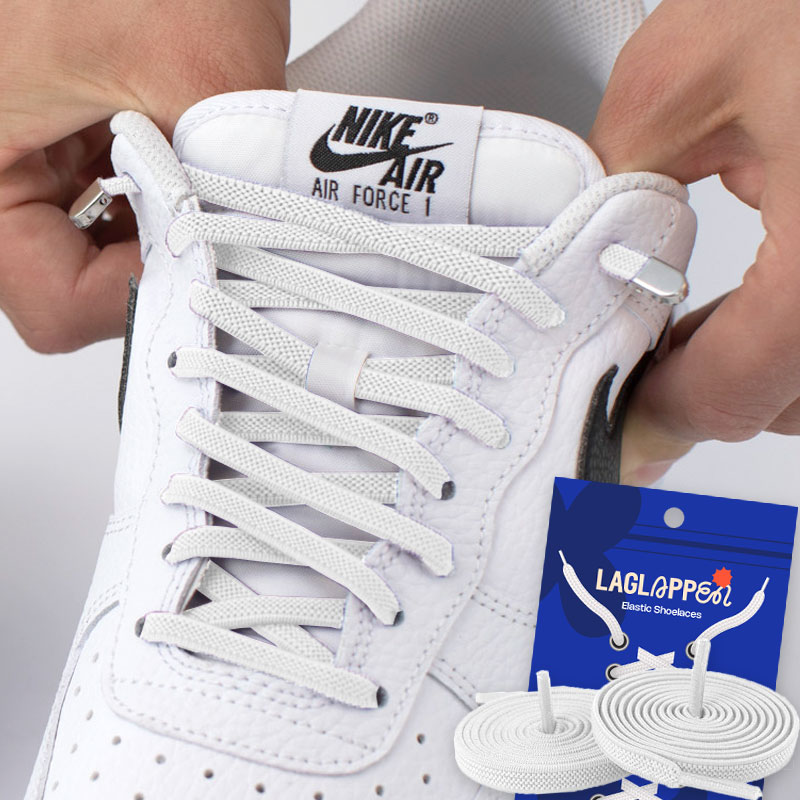 Elastische Schnürsenkel ohne Binden – Schuhe einfach anziehen - Weiß