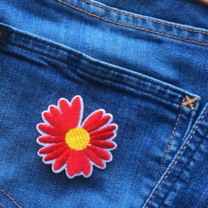 Gerbera - Tygmärke - Röd