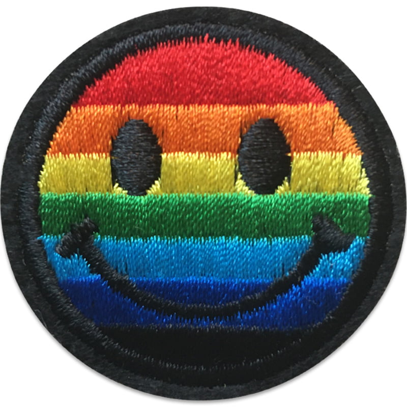 Regenbogen-Smiley - Bügelbild